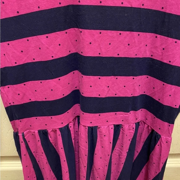 Lilly Pulitzer Scoop Neck Evelyn Dress Pink & Navy Stripes w/ Polka Dots Sz S - Picture 12 of 15